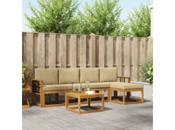 Vidaxl Conjunto De Sofás Para Exterior 6 Unid. Natural E Bege
