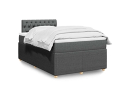 Vidaxl Cama Boxspring Com Colchão 120x190 Cm Tecido Cinzento-escuro