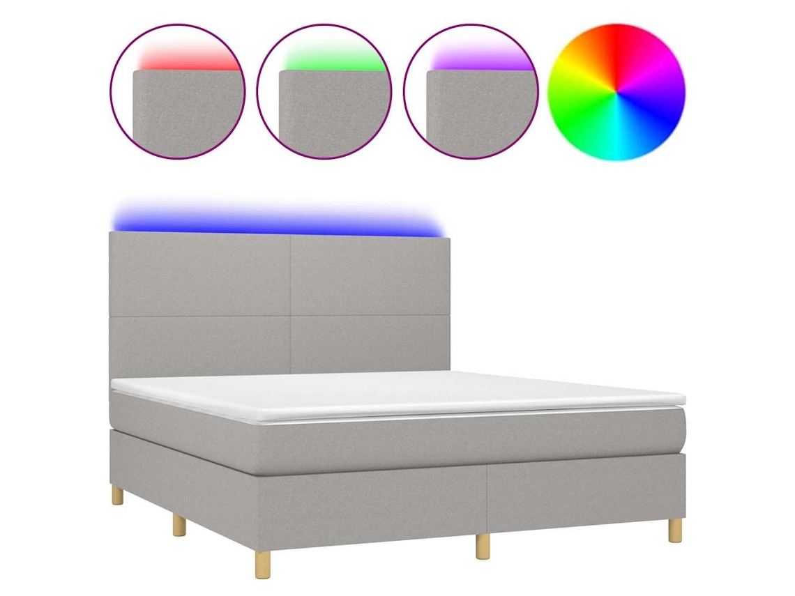 Box Spring Bed, Box Spring Beds Vidaxl Cinzeto Tecido (160 X 200 Cm)