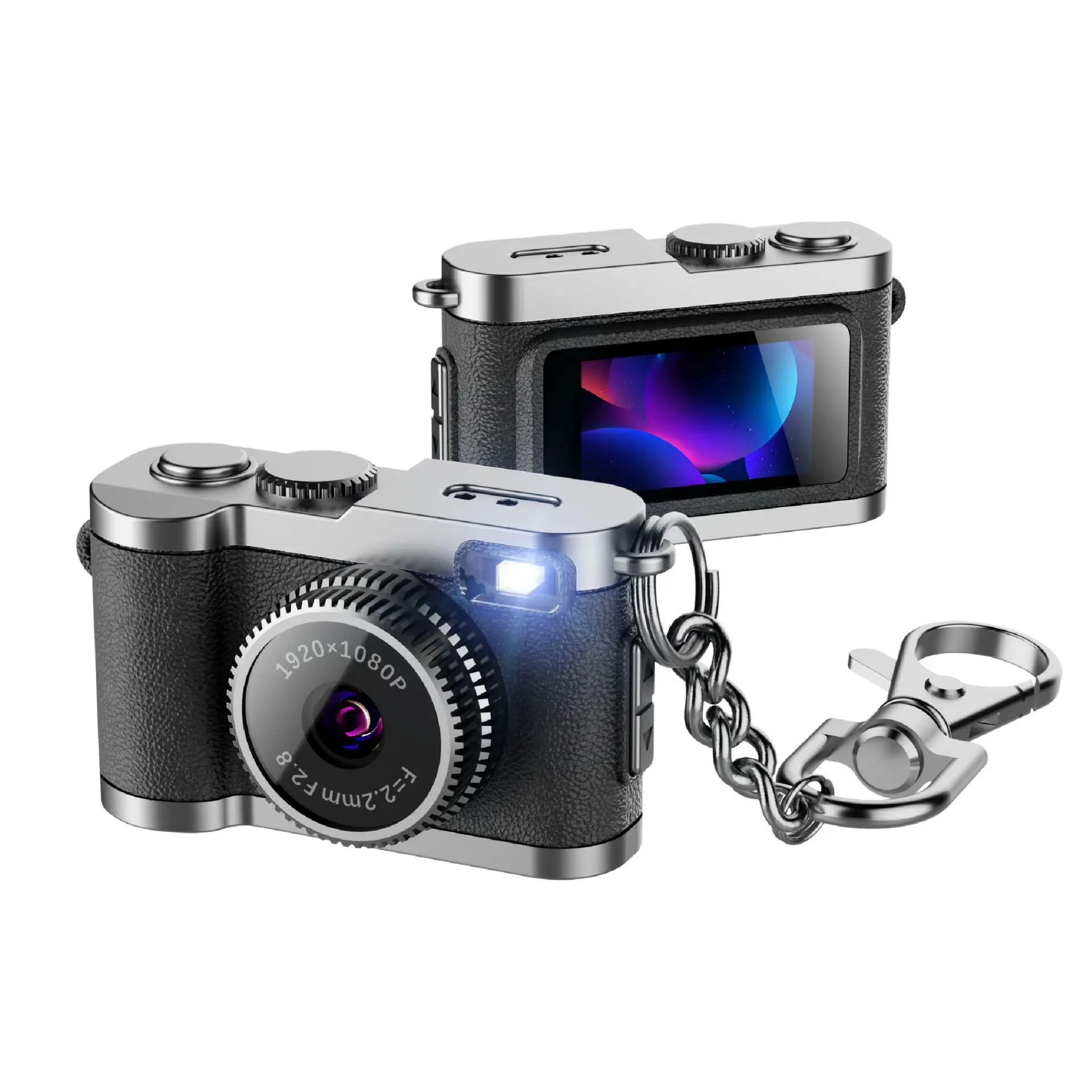 Câmera Digital 1080p Mini Câmera com Tela Portátil para Esportes Ao Ar Livre Filmadora Retrô de Polegar MDUG (preta 8g)