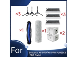 Kit de escova principal e rolo para aspirador de pó X8 Pro/x8 /x8 Pro Omni com filtro HEPA, escova lateral e saco de pó.