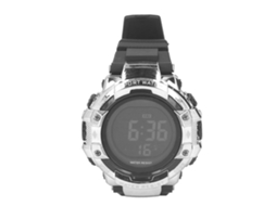 Relógio Digital Esportivo Homem Tela Led Grande 5bar À Prova D'água Cronômetro Alarme Outdoor Prata