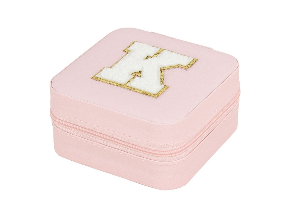 Organizador de Bijuterias Viagem Poliuretano 10x10x5cm Rosa AOZORZ