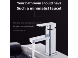 Torneira Misturadora Quente E Fria Para Lavatório, Prata, Com Mangueiras De Entrada E Placa Base