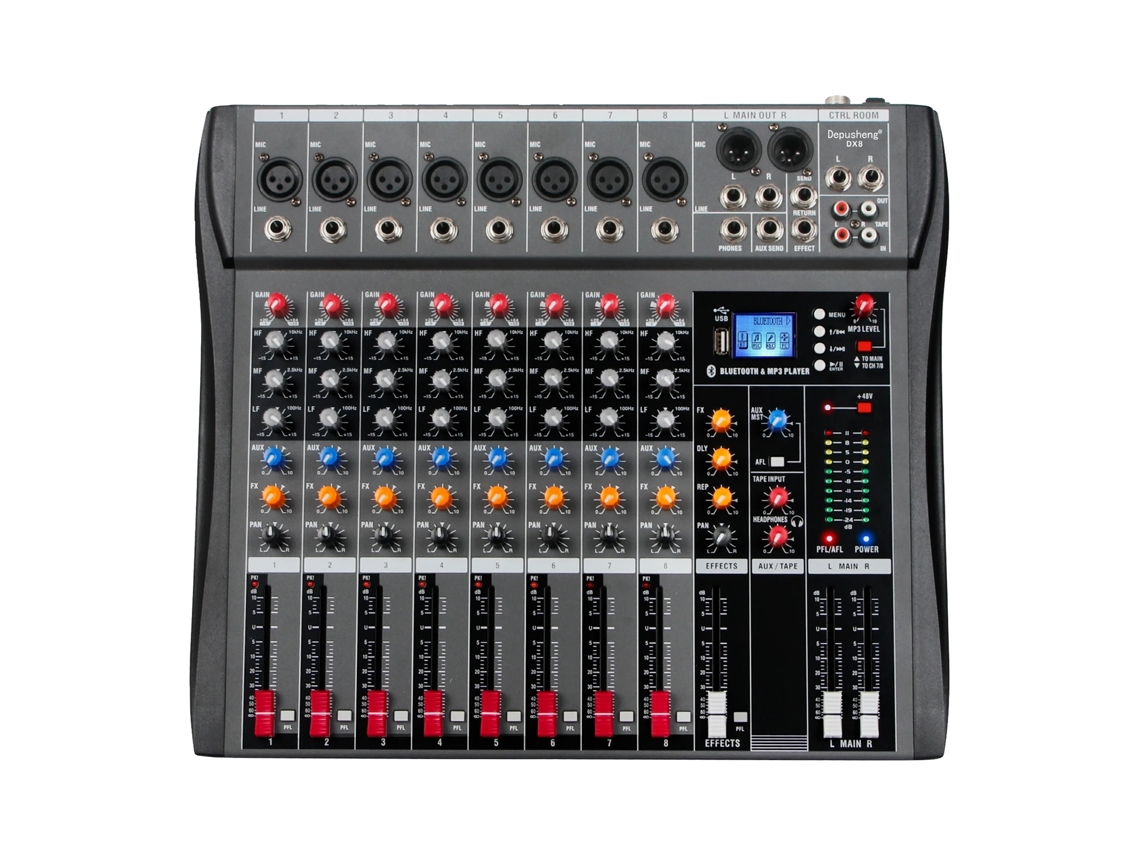 Mixer De Áudio, Múltiplos Canais, Conectividade Usb E Bluetooth, Dx8