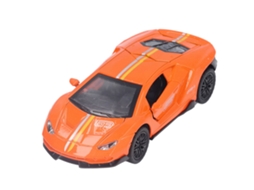 Carrinho de liga metálica ATS, escala 1:32, esportivo metálico com luzes e som, brinquedo para crianças maiores de 3 anos, laranja.