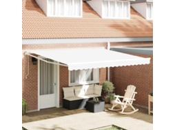 Vidaxl Toldo Retrátil Branco 400 × 300 Cm Poliéster E Metal