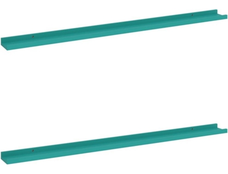 Prateleiras de parede 2 pcs 115x9x3 cm azul