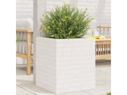 Vidaxl Vaso/floreira De Jardim 40x40x46 Cm Madeira Pinho Maciça Branco