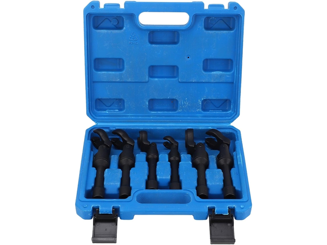 Conjunto De 6 Chaves Boca Flexíveis, Encaixes 1/2 E 3/8 Polegadas, Kit Ferramentas Para Porcas