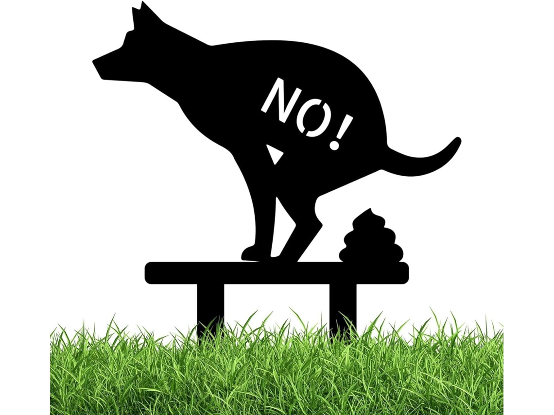 Placa "proibido Fazer Cocô de Cachorro" para Jardim Espigões de Metals, Aviso Irônico Placa Impermeável para Jardim, CHABERLU