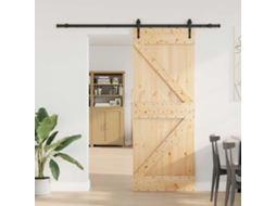 Vidaxl Porta Deslizante Narvik Natural E Preto 80 X 210 Cm (213,5 Cm)