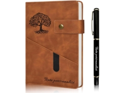 Conjunto Cadernos Personalizados Em Couro Genuíno Com Gravação Personalizada Para Homens E Mulheres