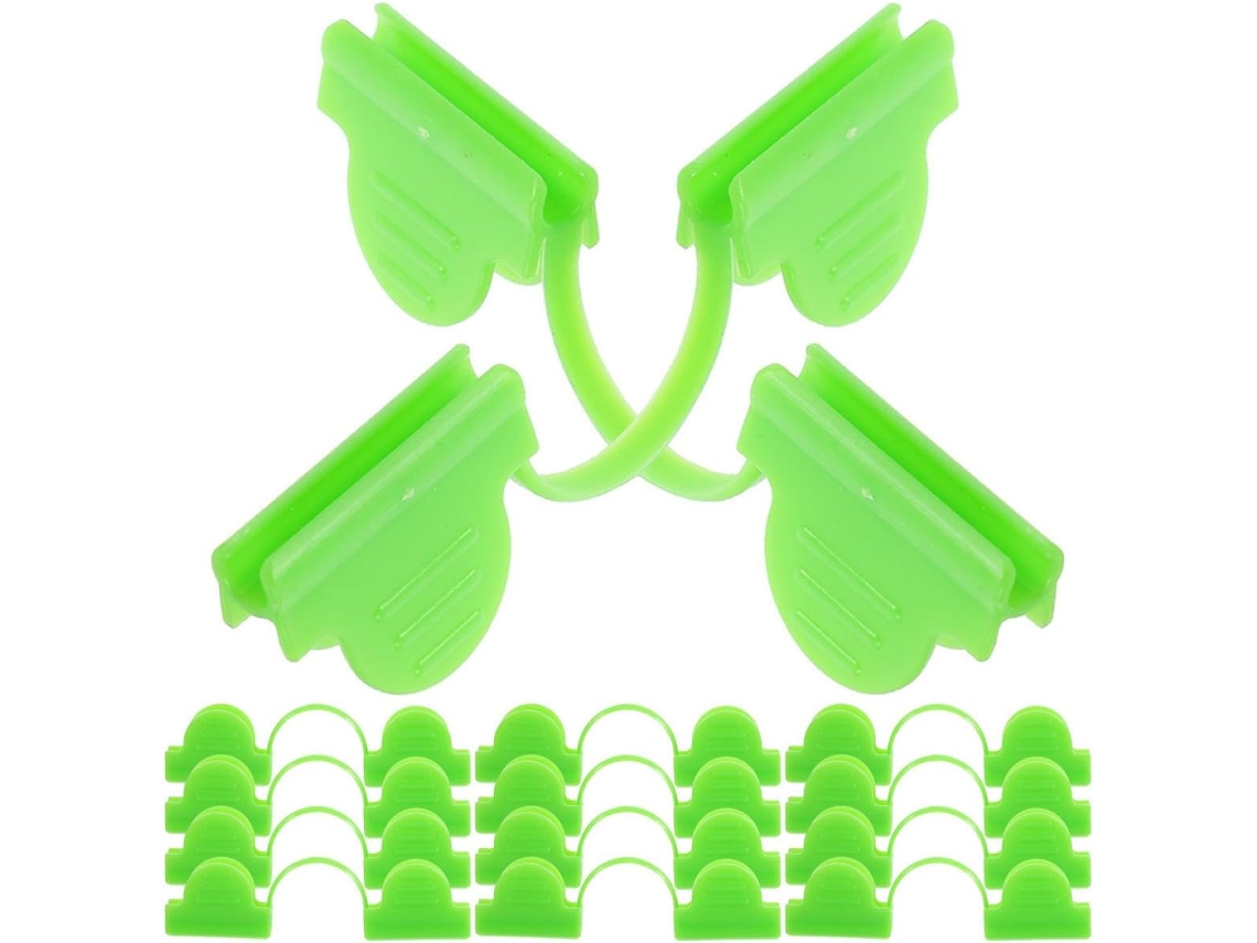 Clipes plásticos AQUAFORGE para jardinagem e poda, 50 unidades