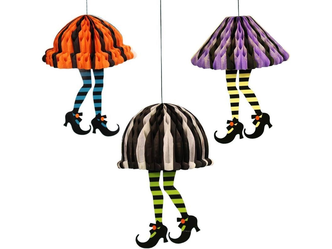 Decoração de Halloween Nova Line, Ornamento de Papel Honeycomb, Saia e Salto Alto | S/MARCA
