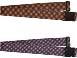 Conjunto De 2 Cintas Bagagem Ajustáveis Em Laranja Escuro Com Padrão Diamante, Para Homens E Mulheres, Ideais Para