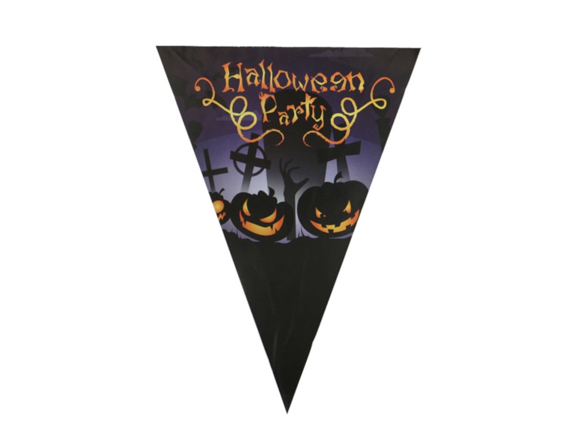 Bandeira Triangular De Papel Decorativa Halloween