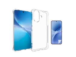 Kit Capa Traseira Super Proteção Película De Hydrogel Frente Transparente Gift4me Para Vivo V60 Lite 4g - Transparente