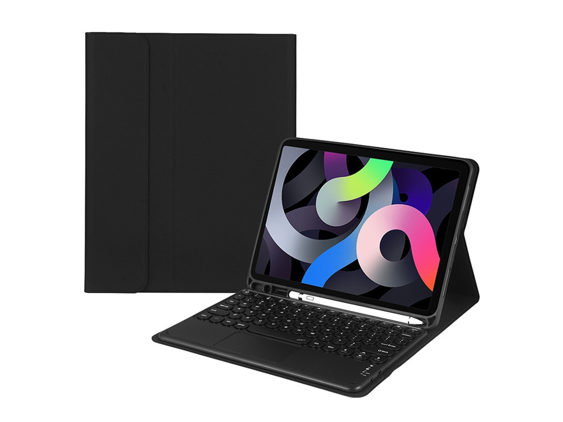 Capa de Teclado Bluetooth para iPad 10.2 XIAOMOYU com tampa redonda, preto
