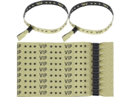 Pulseiras de identificação VIP para eventos e festas, 20 unidades com textura dourada, resistentes ao descarte, design exclusivo.