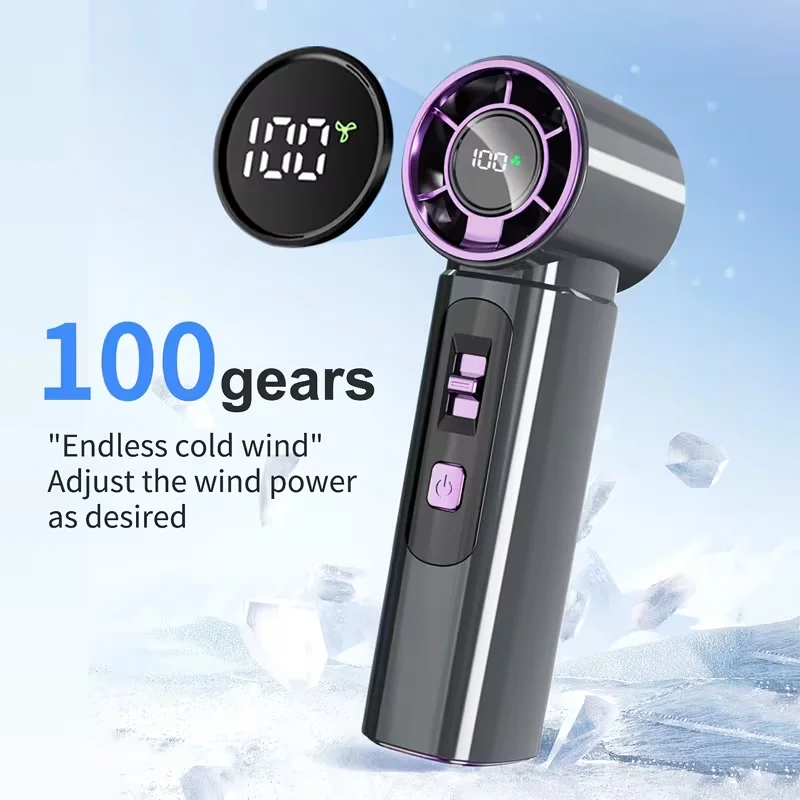Mini Ventilador MDUG portátil, 2000mah, visor LED (laranja)
