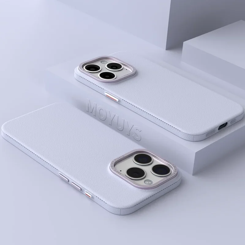 Capa Para Câmera (iphone 16 Plus Lilás Claro), Textura De Couro, Silicone Fosco À Prova De Choque.