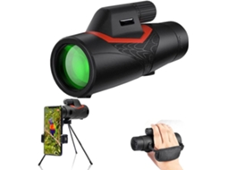 Telescópio Monocular 12x50 para Celular, Binóculos Monoculares, Telescópio À Prova D'água JIAPEI (preto)