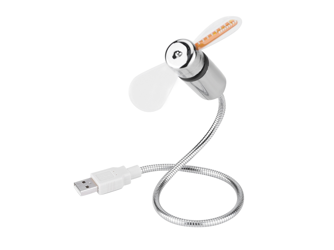 Relógio De Led Usb Com Exibição Em Tempo Real, Ventilador Com Pescoço De Ganso Flexível, Plug And Play, Econômico Em Energia