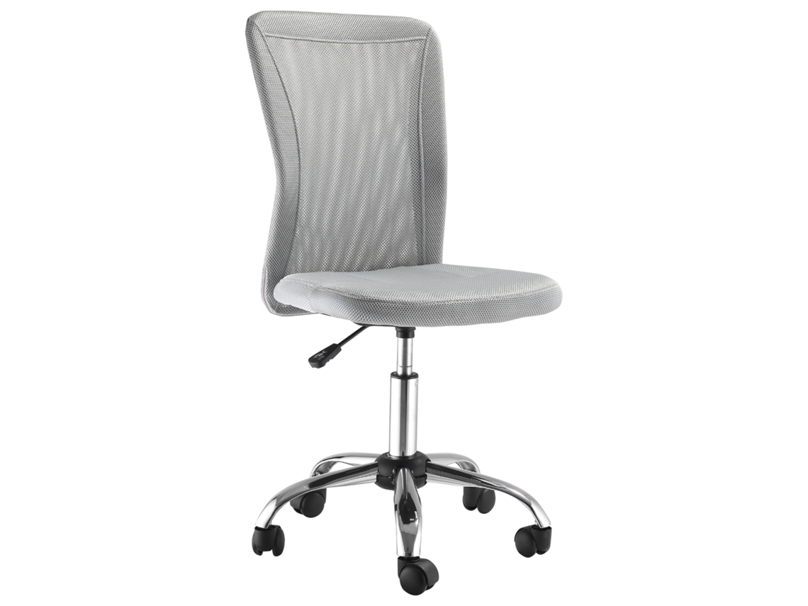 Cadeira de Escritório Ergonômica, altura ajustável, base cromada, giro de 360° e estofamento em tela cinza ZENCORE SERVICES