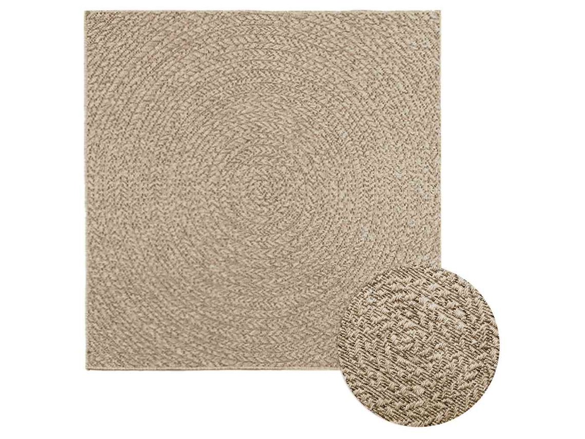 Tapete Vidaxl Bege Polipropileno (120x120 Cm)