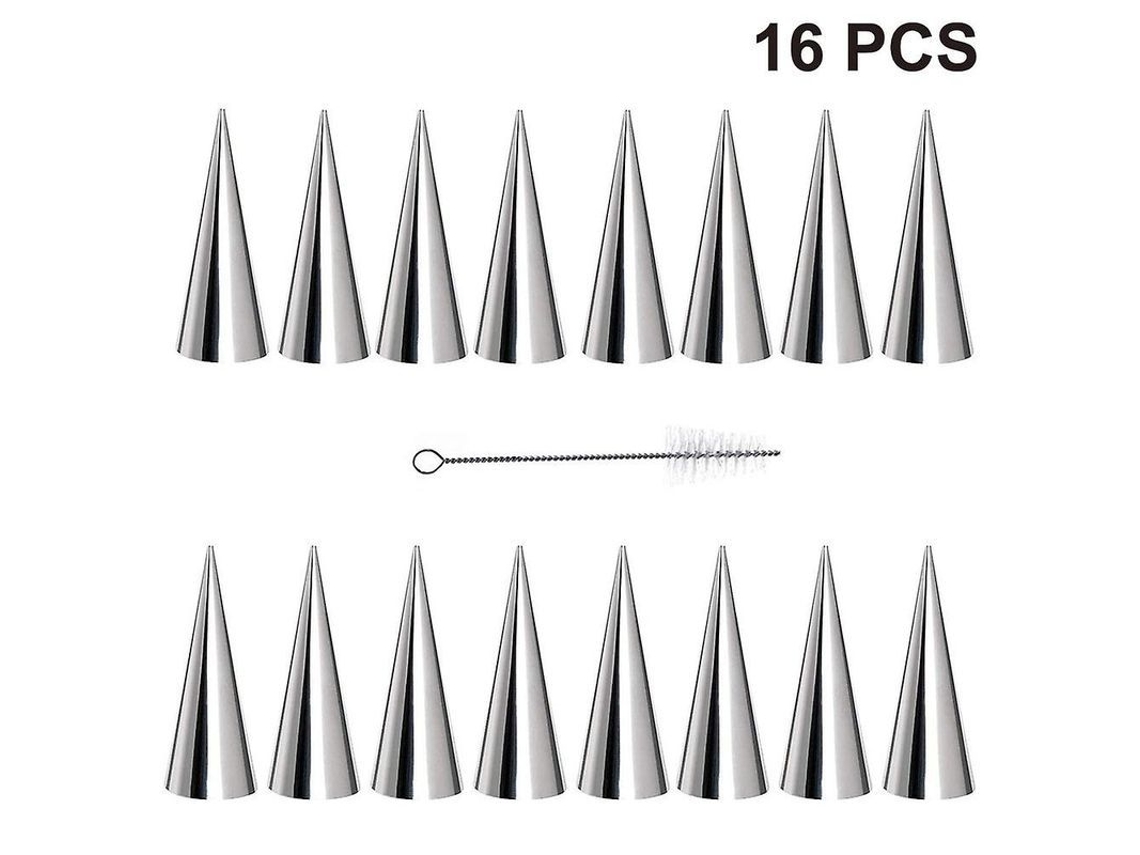Molde de Churros S/MARCA, antiaderente, aço inox, 5.5 polegadas, pacote de 16