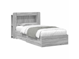 Vidaxl Estrutura De Cama Com Armazenamento Sonoma Cinzento 90 X 200 Cm