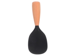 Espátula De Silicone Antiaderente Resistente Ao Calor Para Panela De Arroz, Com Cabo Ergonômico De Madeira.