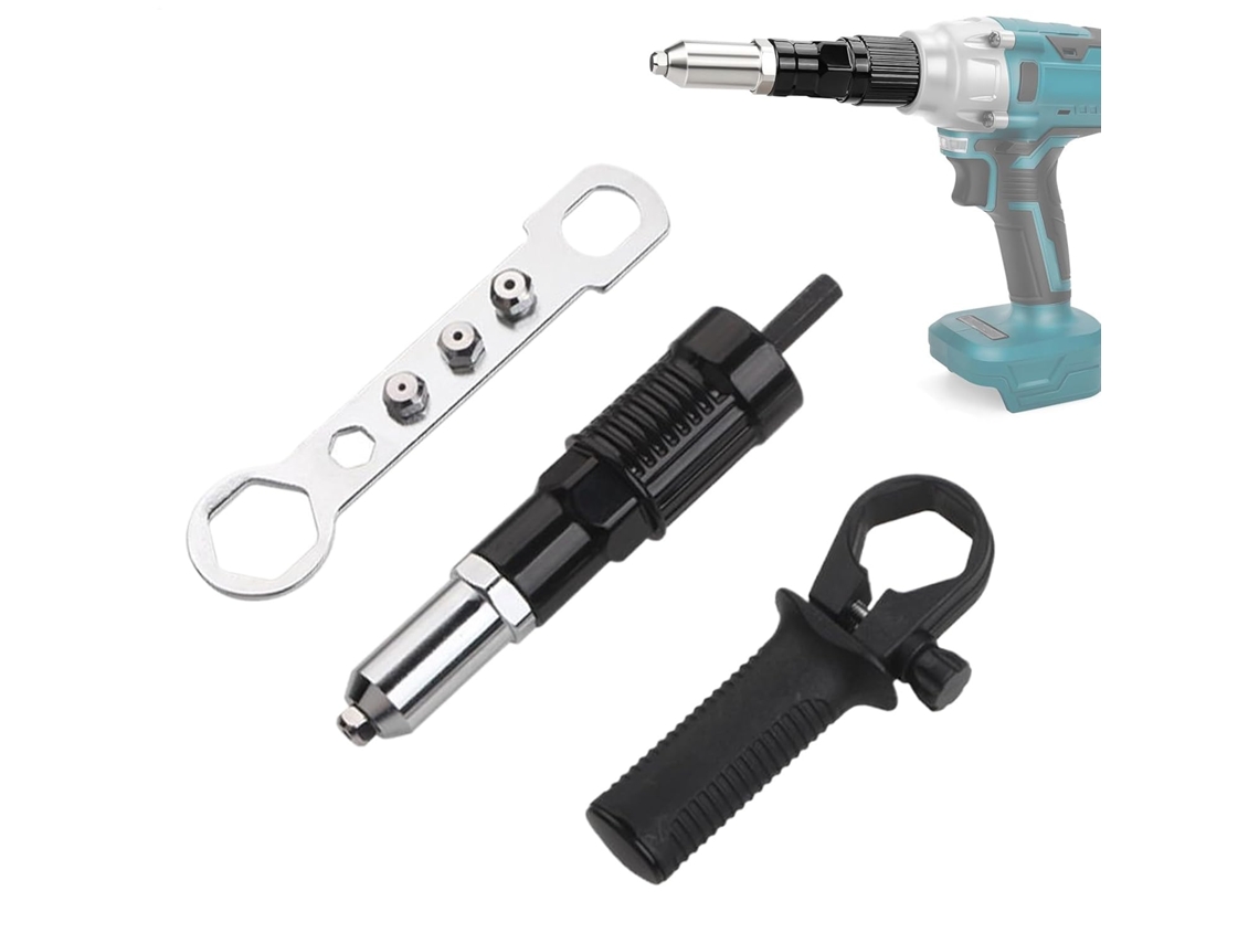 Kit Adaptador Furadeira para Rebites, Capa Ergonômica, Portátil, Longa