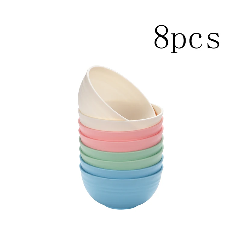 Conjunto De 8 Tigelas De Plástico Reutilizáveis, Ideais Para Cozinhas Domésticas, Restaurantes, Piqueniques E Acampamentos.
