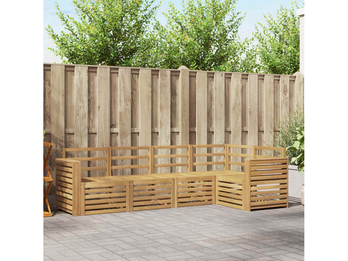 Vidaxl Conjunto De Sofás Para Exterior 5 Unid. Branco