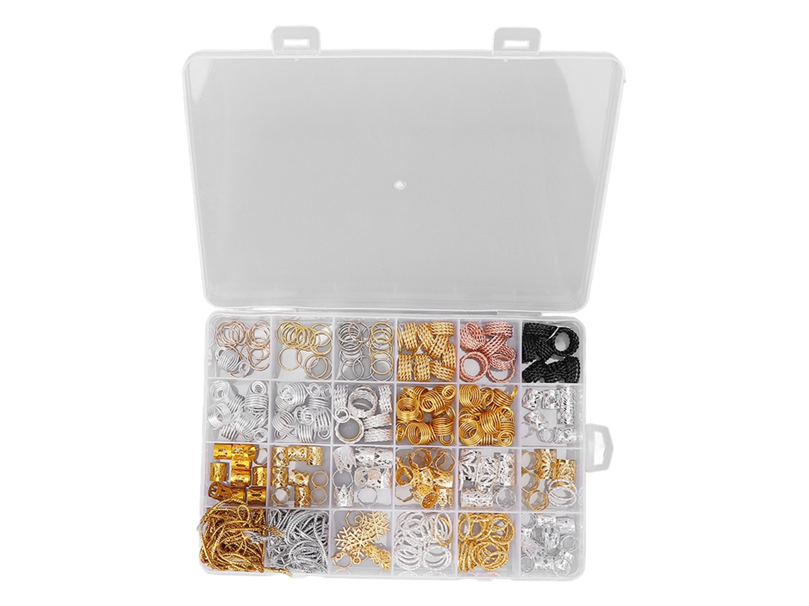 2026 kit de 259 Anéis para Tranças de Cabelo com Designs Variados, Acessórios de Moda para Dreadlocks e Pestanas