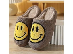 2026 pantuflas de Peluche Suave com Rosto Sorridente para Casais Acolhedoras para Inverno Interior