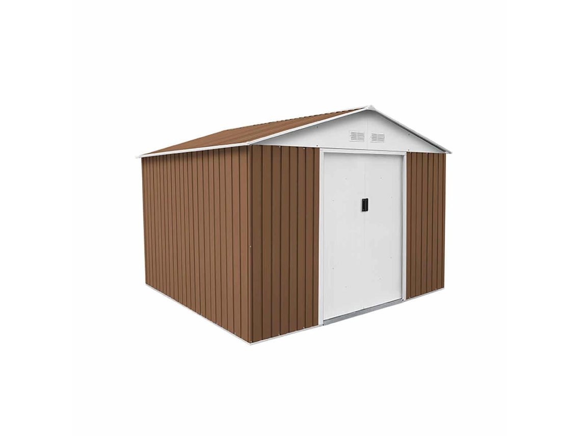 Abrigo de Metal GARDIUN Bristol 7 74 m² 241x321x205 cm Aço Galvanizado Marrom