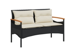 Maison Exclusive - Banco De Jardim C/ Almofadões 116x62,5x74 Cm Vime Pe Preto