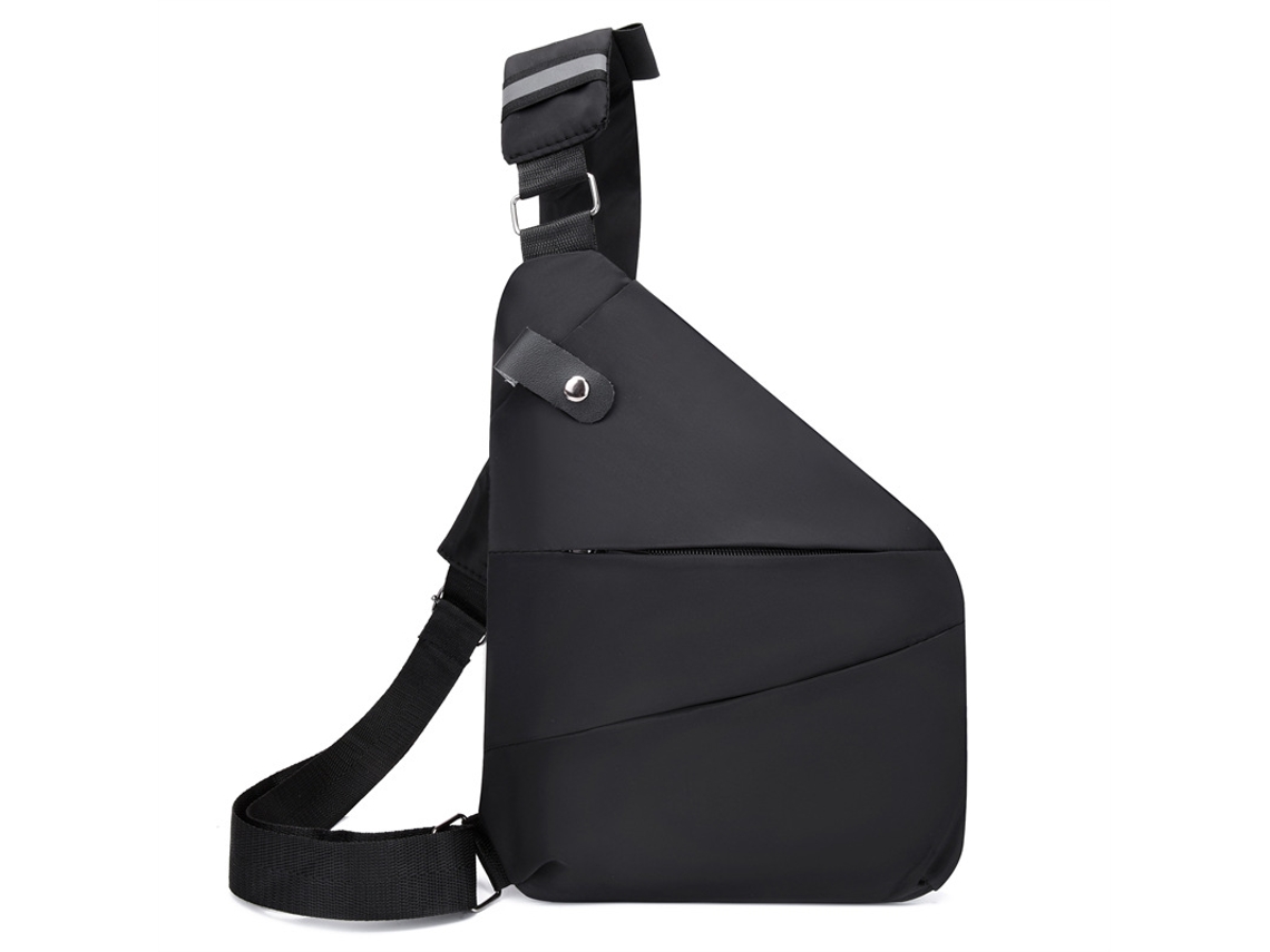 Bolsa De Peito Masculina, Bolsa De Ombro Esportiva, Bolsa Transversal, Antifurto, À Prova Dágua, Preta SUNNY SPACES