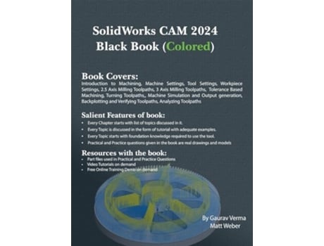 Livro SolidWorks CAM 2024 Black Book de Gaurav Verma e Matt Weber (Inglês - Capa Dura)