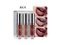 Qibest 3 Cores/conjunto Gloss Labial Matte Lápis De Boca Líquido Duradouro Maquiagem Cosmética Labial 4