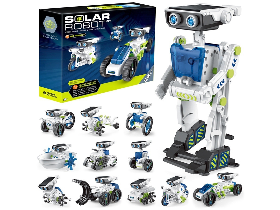 (movido A Energia Solar) Carrinho De Brinquedo De Blocos De Montar Elétrico 12 Em 1 Com Robô