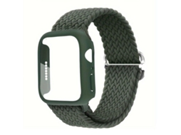 Pulseira de Nylon com Fivela de Escada e Capa Fosco Halinuia para Apple Watch Series 41 Mm , Verde Exército