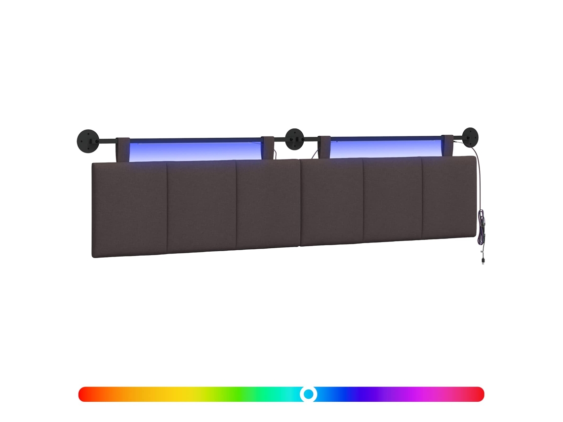 Conjunto 1 Cabeceira Suspensa Vidaxl Castanho Veludo (210 X 55 X 5 Cm)