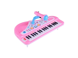 Ats teclado Eletrônico com 37 Teclas, Micrófone e Função Multifuncional, Piano Instrumento Brinquedo para Crianças e Adultos