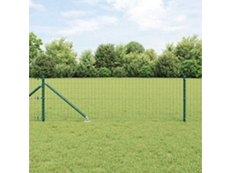 Vidaxl Cerca Europeia Com Pontas 50 X 0,4 M Aço Revestido De Pvc Verde