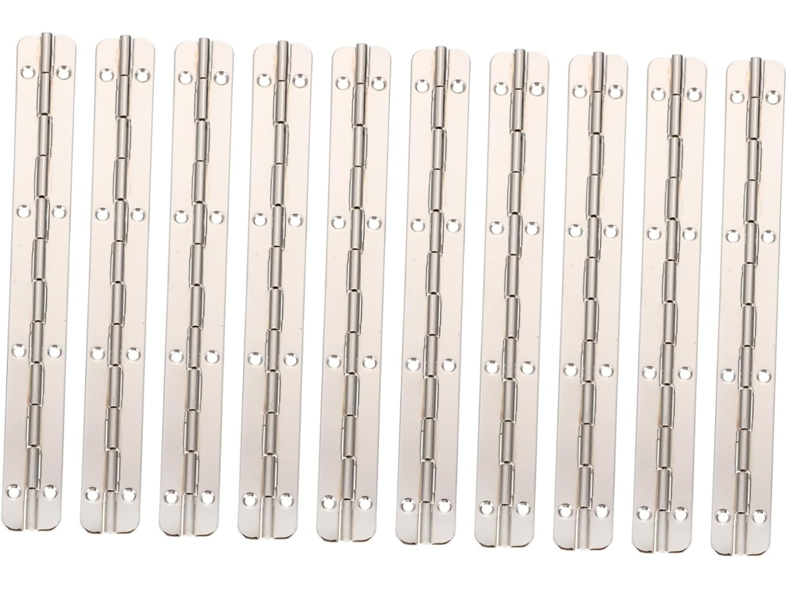 Conjunto De 10 Dobradiças Ferro Niquelado Para Armários, 150x17mm