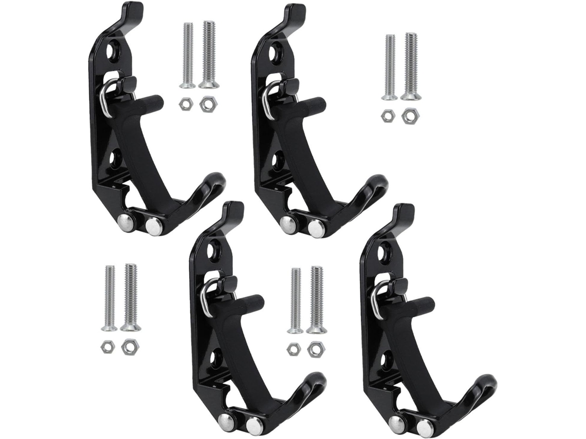 Kit De 4 Braçadeiras Fixação Para Bagageiro Teto Com Fita Antiderrapante E Liga Zinco, Adequado Para Veículos, Preto